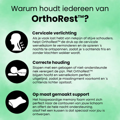 OrthoRest™-Ergonomisch Cervicaal Kussen voor Nekpijnverlichting